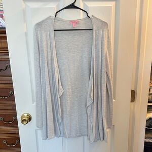 Lilly Pulitzer Soft Gray Open Cardigan